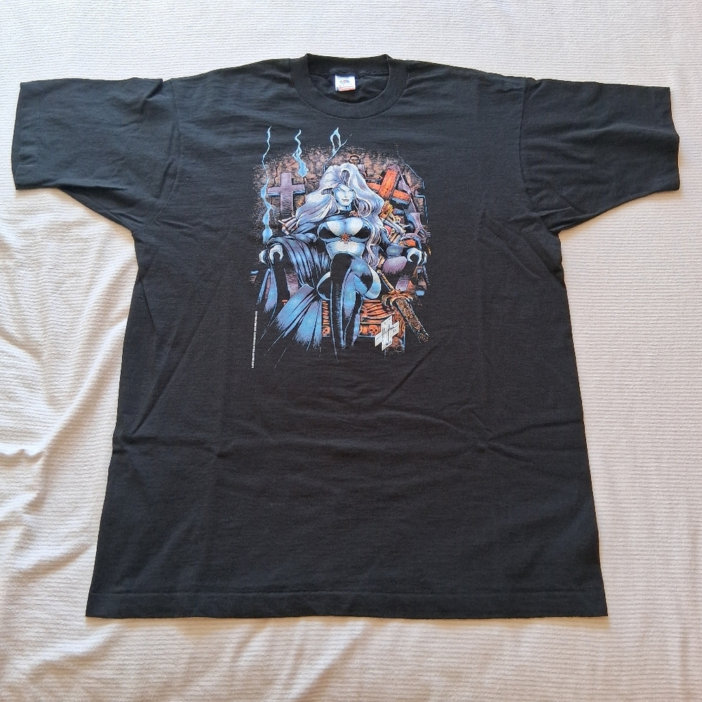 Vintage 1990s Chaos Comics Lady Death Single Stitch Black T-Shirt Adult XL